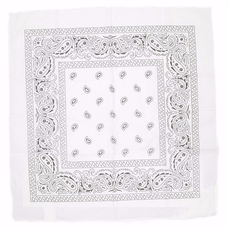 White cowboy bandana handkerchief 55 x 55 cm