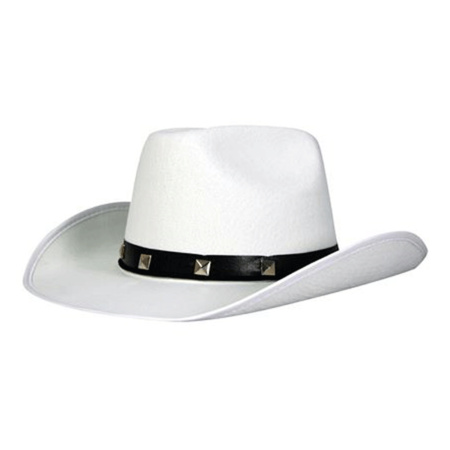 Witte cowboy verkleed hoed met studs