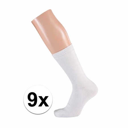 Witte dames sokken 9 paar maat 35/42
