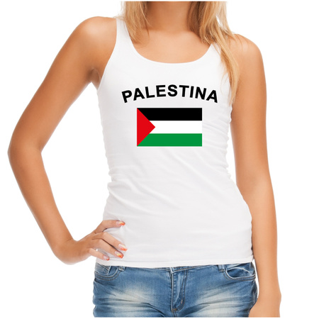 Witte dames tanktop Palestina