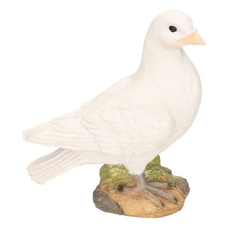 Witte duif stenen beeld rechts 24 cm