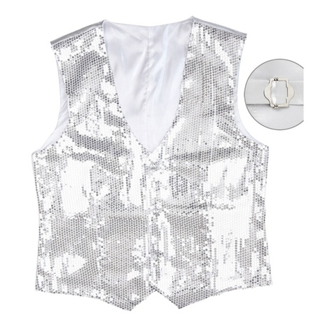 White waistcoat with silver sequins