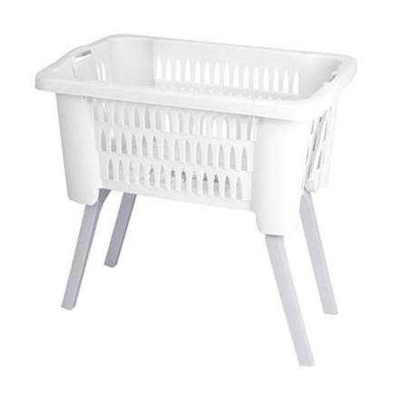 White laundry basket with pop up legs 38 ltr