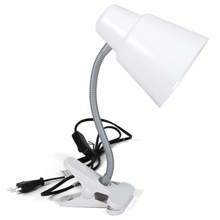 Witte leeslamp/bureaulamp met klem 17 x 12 x 27 cm