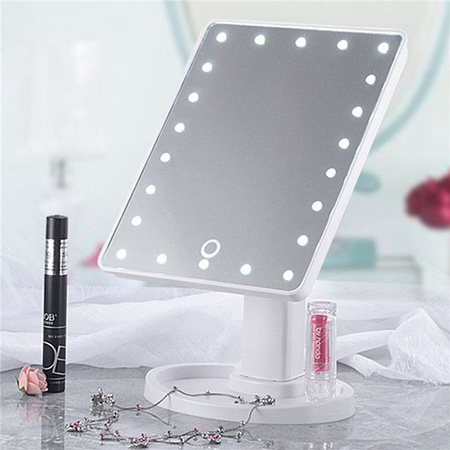 Witte make-up spiegel met LED verlichting 22 x 16 cm