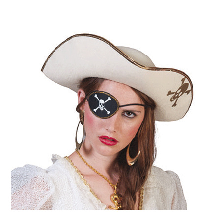 White pirate hat with skull