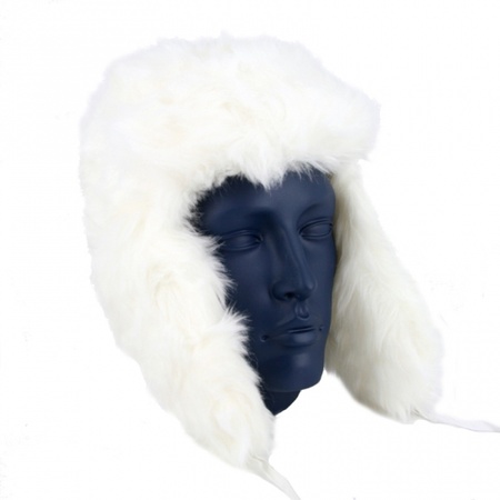 White Russian furhat with earflaps