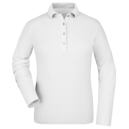 Witte stretch poloshirt voor dames