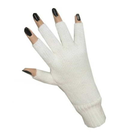 Witte vingerloze handschoenen