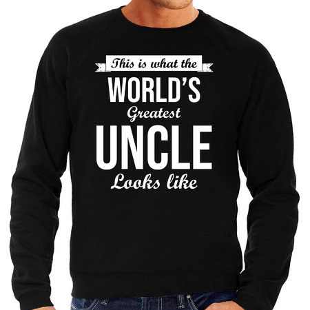 Worlds greatest uncle present sweater black for men