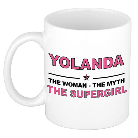 Yolanda The woman, The myth the supergirl cadeau koffie mok / thee beker 300 ml