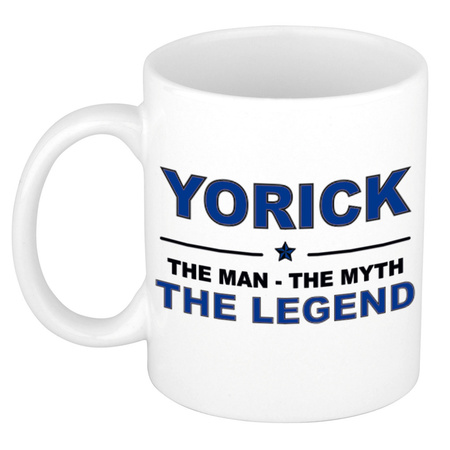 Yorick The man, The myth the legend cadeau koffie mok / thee beker 300 ml