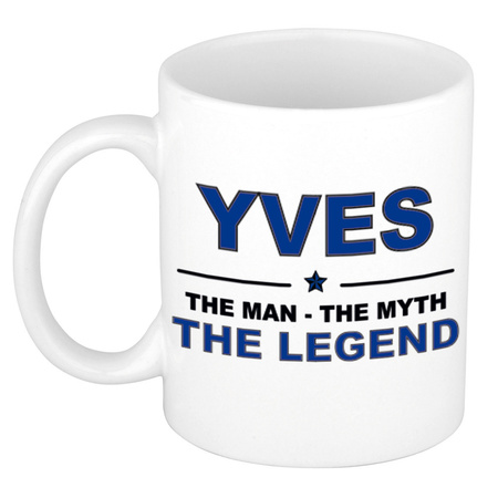 Yves The man, The myth the legend cadeau koffie mok / thee beker 300 ml