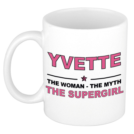 Yvette The woman, The myth the supergirl cadeau koffie mok / thee beker 300 ml
