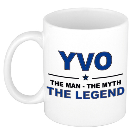Yvo The man, The myth the legend cadeau koffie mok / thee beker 300 ml