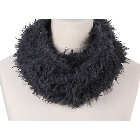 Plush loop scarf grey for adults
