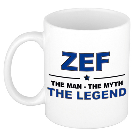Zef The man, The myth the legend cadeau koffie mok / thee beker 300 ml