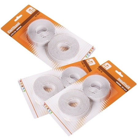 Adhesive Velcro white 6 rolls