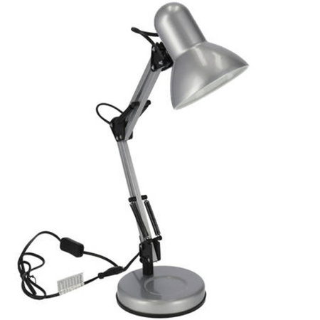 Zilveren bureaulamp/tafellamp 37 x 15 x 42 cm