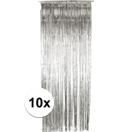 Folie curtain in silver 244 cm 10 pieces