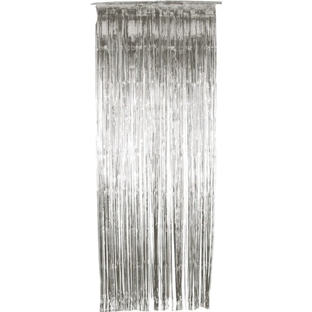 Folie curtain in silver 244 cm 4 pieces
