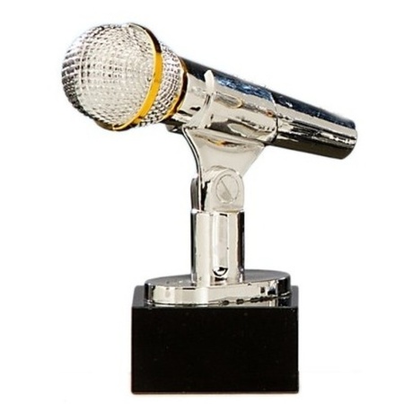 Zilveren karaoke prijs 17 cm