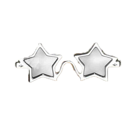 Silver Disco party glasses with stars for adults