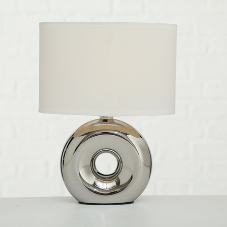 Zilveren tafellamp/schemerlamp porselein 26 cm