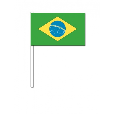 Hand wavers with Brazil flag