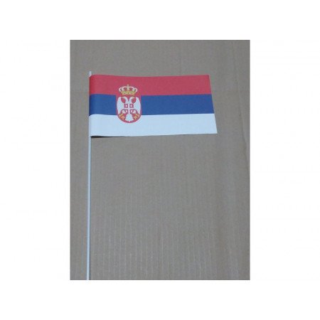Hand wavers with Serbia flag
