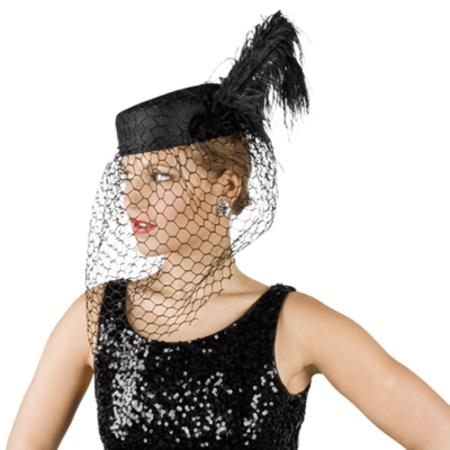 Black hat for ladies with veil
