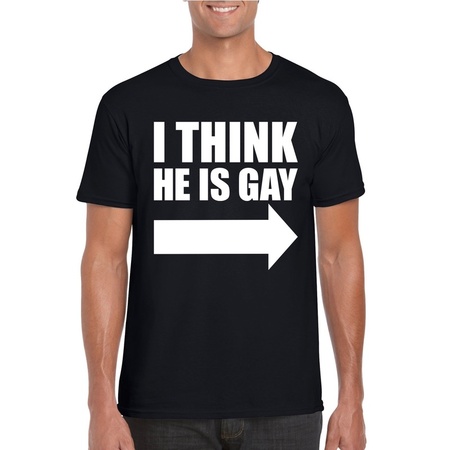 I think he is gay t-shirt black for men