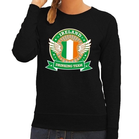 Zwart Ireland drinking team sweater dames
