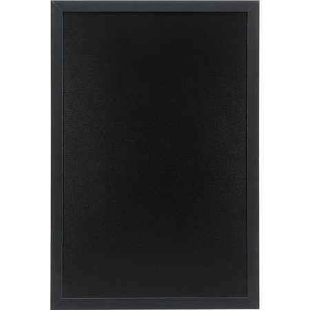 Zwart krijtbord met zwarte rand 40 x 60 cm inclusief 5x gekleurde stiften