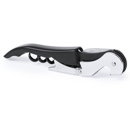 Black with silver SS corkscrew 3-in-1