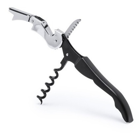 Black with silver SS corkscrew 3-in-1