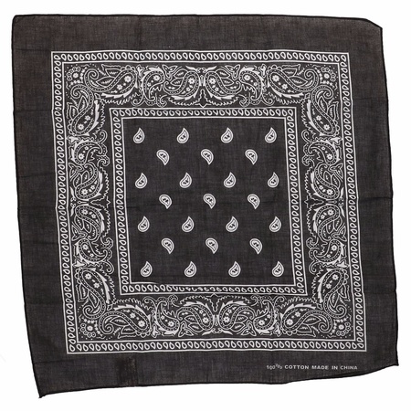 Zwarte bandana zakdoek 55 x 55 cm