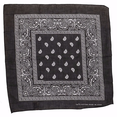 Black cowboy bandana handkerchief 55 x 55 cm
