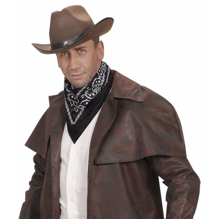 Zwarte cowboy bandana zakdoek 55 x 55 cm