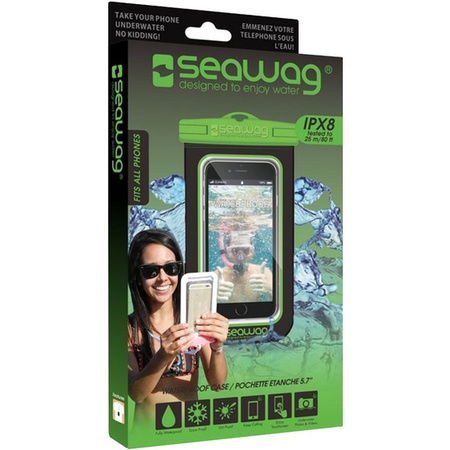 Black/green waterproof sleeve for smartphone/mobile phone