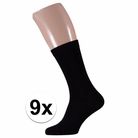 Zwarte heren sokken 9 paar maat 40/46