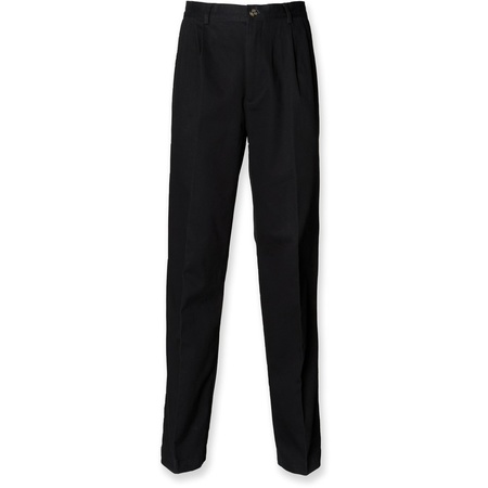 Black cotton chino trousers for men