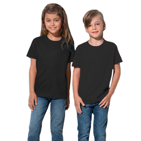 Zwarte kinder t-shirts 100% katoen