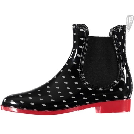 Black short womens/girls rainboots grey dots size 37