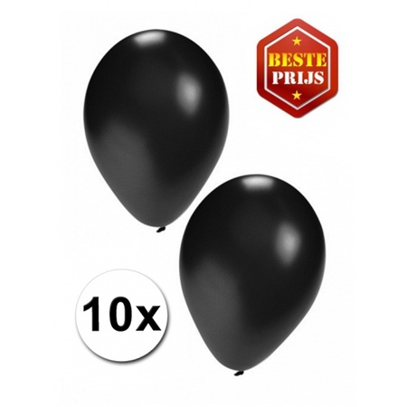 30 ballonnen wit-zwart-rood