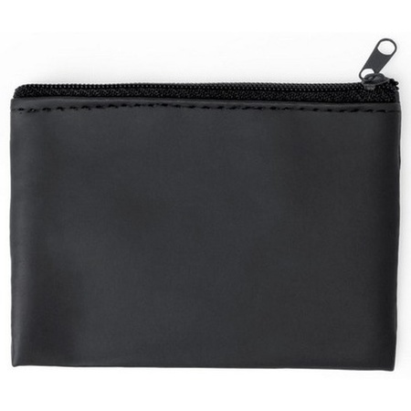 Black wallet with key ring 10 x 7 cm