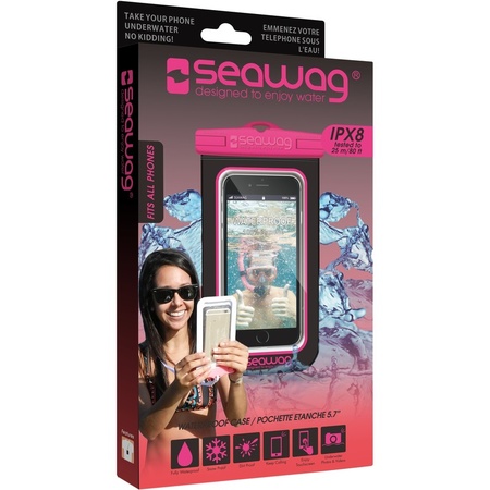 Zwarte/roze waterproof hoes voor smartphone/mobiele telefoon