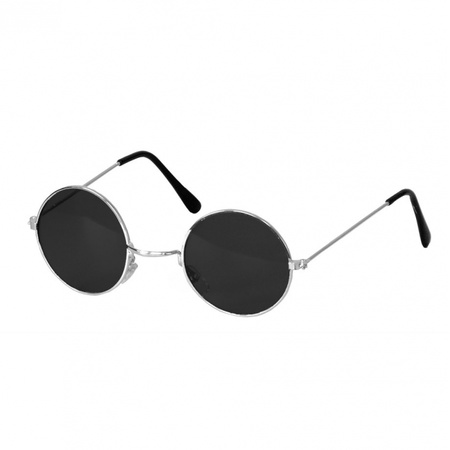 Zwarte steampunk bril met ronde glazen